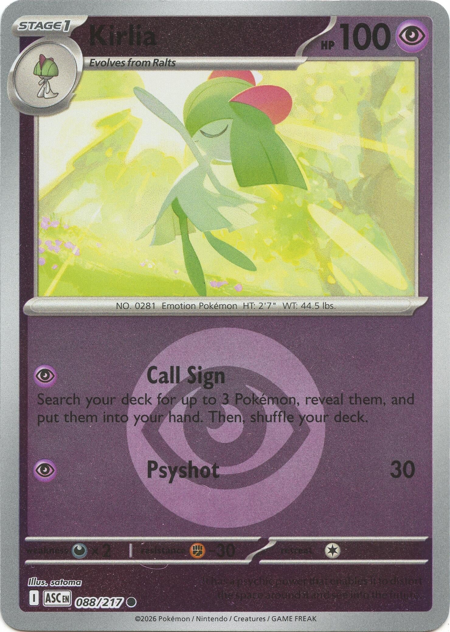 Kirlia (Energy Symbol Pattern) (088/217) (ME: Ascended Heroes)