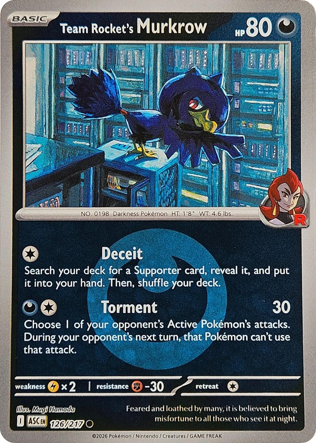 Image for Team Rocket's Murkrow (Energy Symbol Pattern) (126/217) (ME: Ascended Heroes) - Pokemon