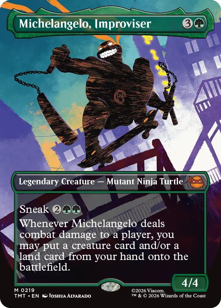 Image for Michelangelo, Improviser (Borderless) (219) (Teenage Mutant Ninja Turtles) - Magic: The Gathering