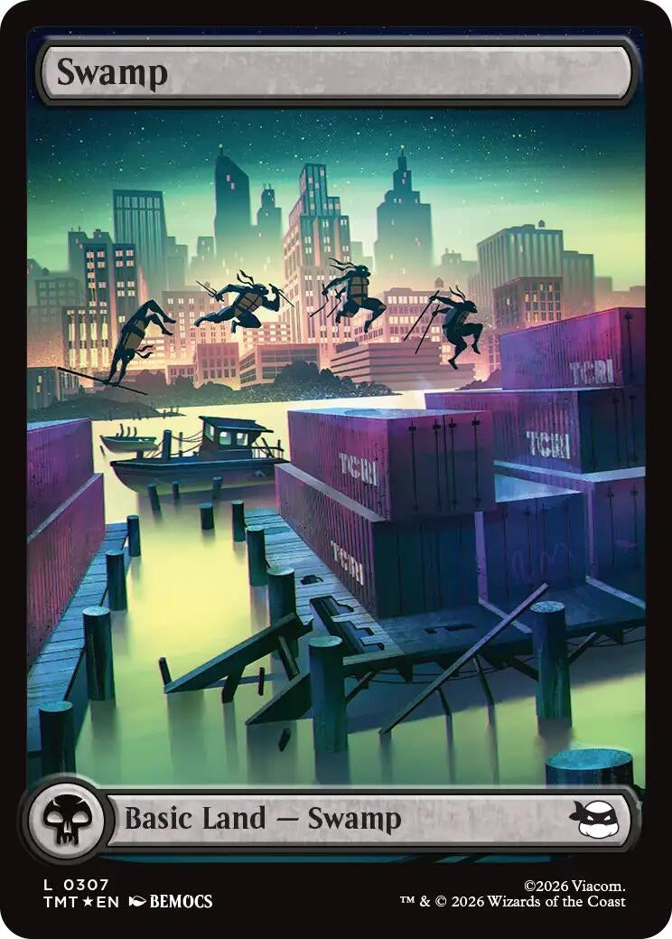 Image for Swamp (0307) (Surge Foil) (307) (Teenage Mutant Ninja Turtles) - Magic: The Gathering