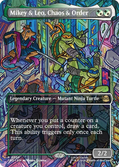 Image for Mikey & Leo, Chaos & Order (Borderless) (200) (Teenage Mutant Ninja Turtles) - Magic: The Gathering