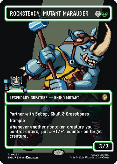 Image for Rocksteady, Mutant Marauder (Borderless) (Surge Foil) (94) (Teenage Mutant Ninja Turtles) - Magic: The Gathering