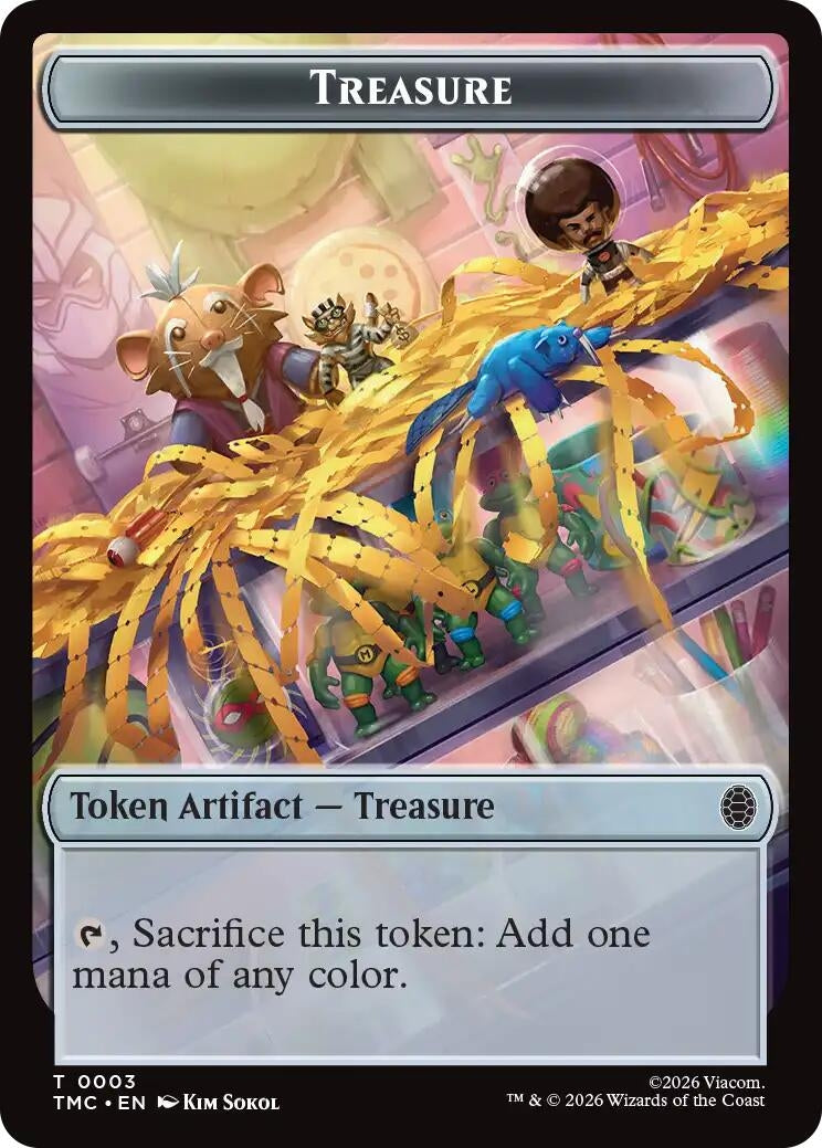 Image for Treasure // Copy Double-Sided Token (3 // 1) (Teenage Mutant Ninja Turtles) - Magic: The Gathering