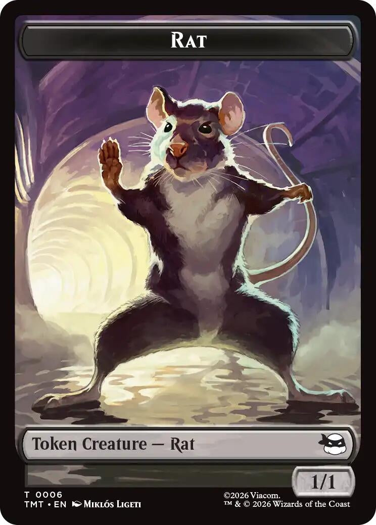 Image for Rat // Copy Double-Sided Token (6 // 1) (Teenage Mutant Ninja Turtles) - Magic: The Gathering