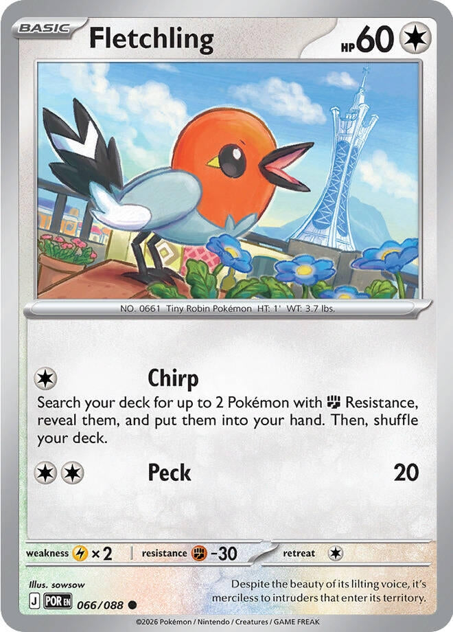 Image for Fletchling (066/088) (ME03: Perfect Order) - Pokemon