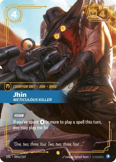 Image for Jhin - Meticulous Killer (Alternate Art) (089a/219) (Unleashed) - Riftbound: League of Legends Trading Card Game