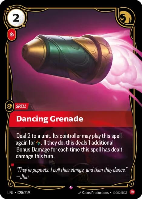 Image for Dancing Grenade (020/219) (Unleashed) - Riftbound: League of Legends Trading Card Game