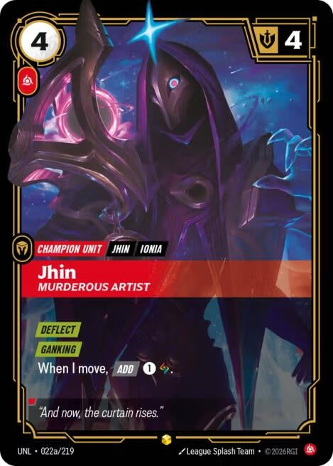 Image for Jhin - Murderous Artist (Alternate Art) (022a/219) (Unleashed) - Riftbound: League of Legends Trading Card Game