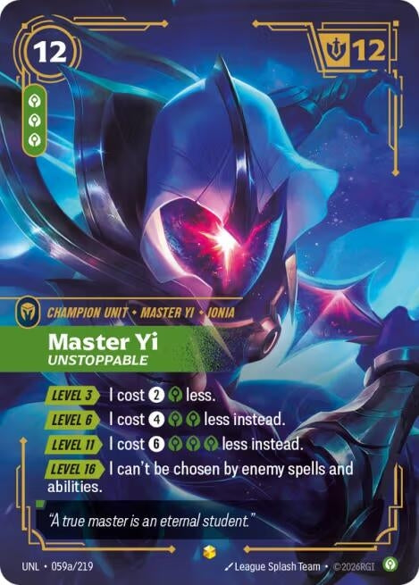 Image for Master Yi - Unstoppable (Alternate Art) (059a/219) (Unleashed) - Riftbound: League of Legends Trading Card Game