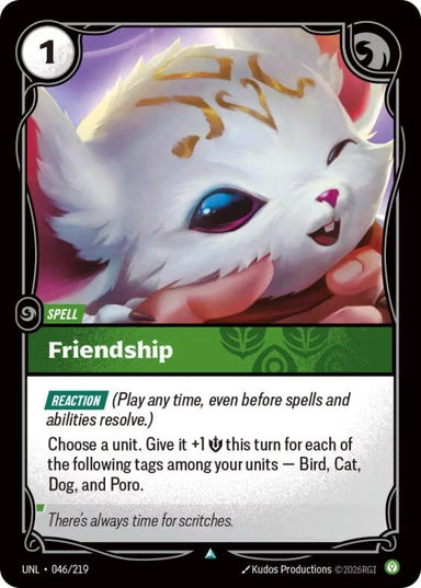 Image for Friendship (046/219) (Unleashed) - Riftbound: League of Legends Trading Card Game