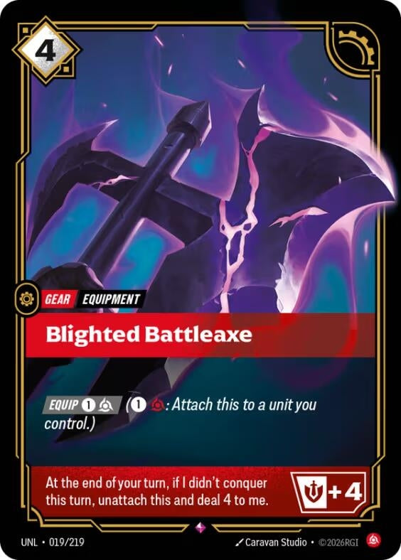 Image for Blighted Battleaxe (019/219) (Unleashed) - Riftbound: League of Legends Trading Card Game