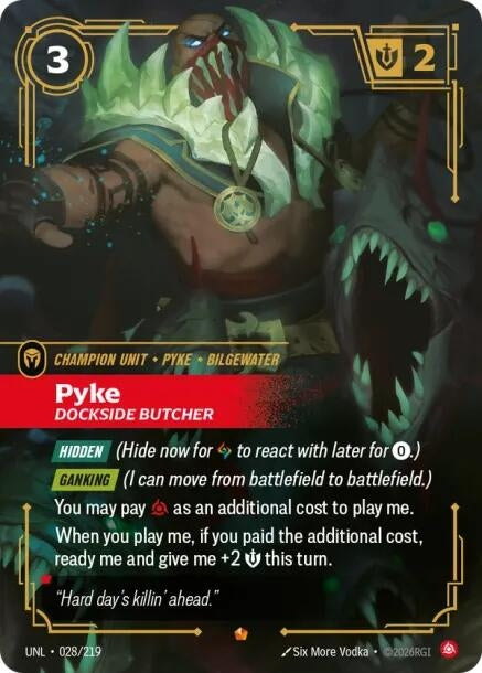 Image for Pyke - Dockside Butcher (028/219) (Unleashed) - Riftbound: League of Legends Trading Card Game