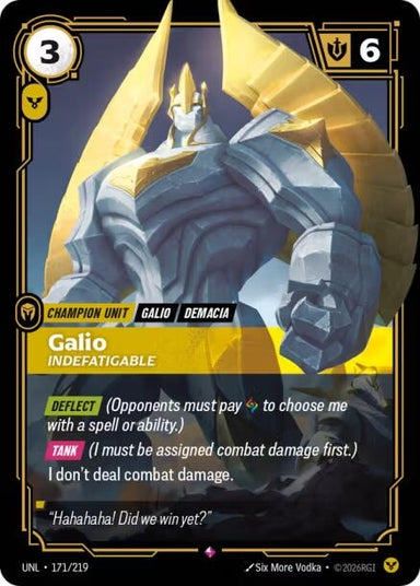 Image for Galio - Indefatigable (171/219) (Unleashed) - Riftbound: League of Legends Trading Card Game