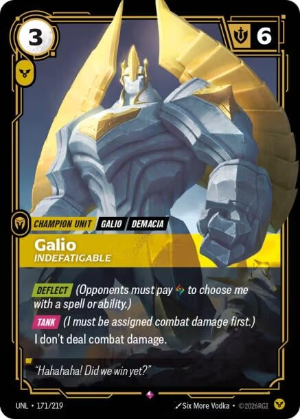 Image for Galio - Indefatigable (171/219) (Unleashed) - Riftbound: League of Legends Trading Card Game
