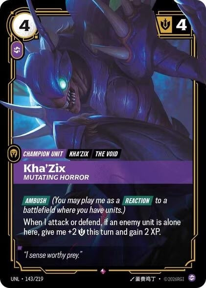 Image for Kha'Zix - Mutating Horror (143/219) (Unleashed) - Riftbound: League of Legends Trading Card Game