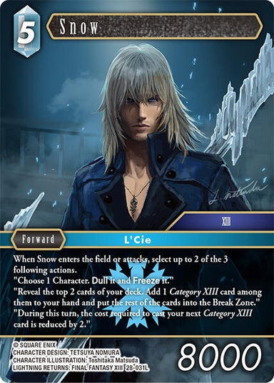 Image for Snow (28-031L) (Dreamlike Oceans) - Final Fantasy TCG