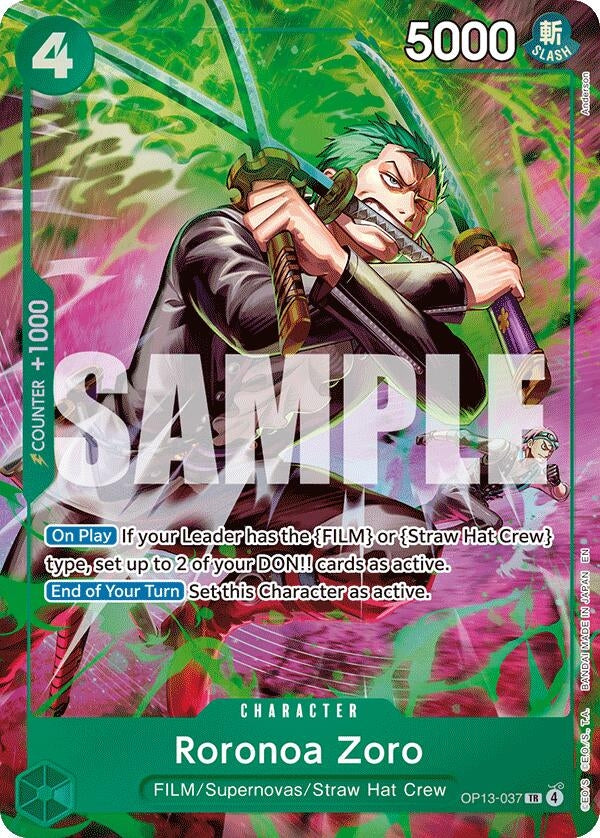 Image for Roronoa Zoro (OP13-037) (OP13-037) (Adventure on Kami's Island) - One Piece Card Game