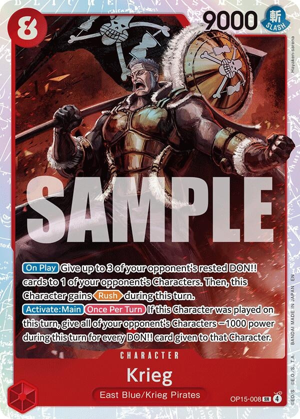 Image for Krieg (OP15-008) (OP15-008) (Adventure on Kami's Island) - One Piece Card Game