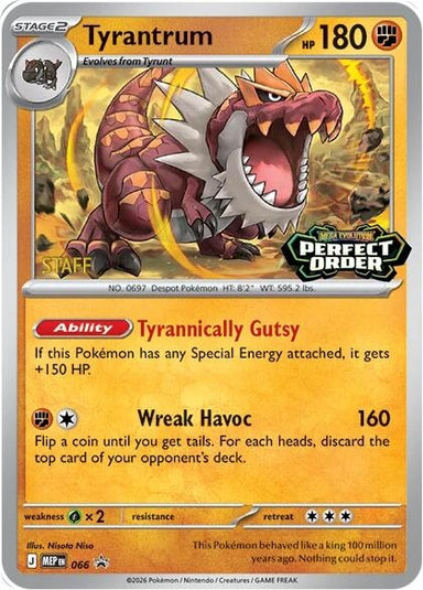 Image for Tyrantrum - 066 [Staff] (066) (ME: Mega Evolution Promo) (MEP) - Pokemon