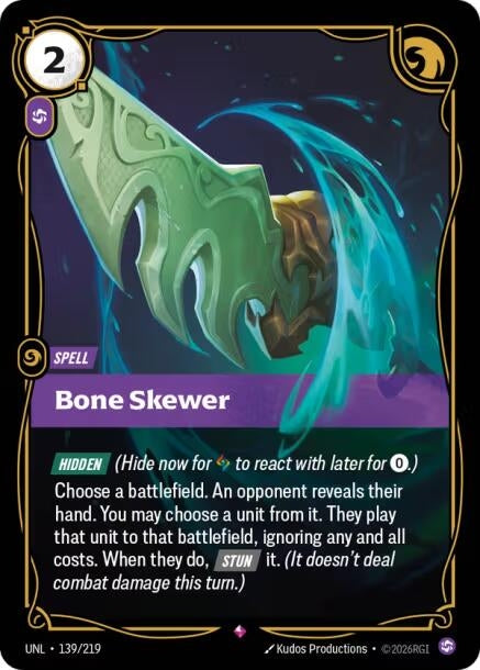 Image for Bone Skewer (139/219) (Unleashed) - Riftbound: League of Legends Trading Card Game
