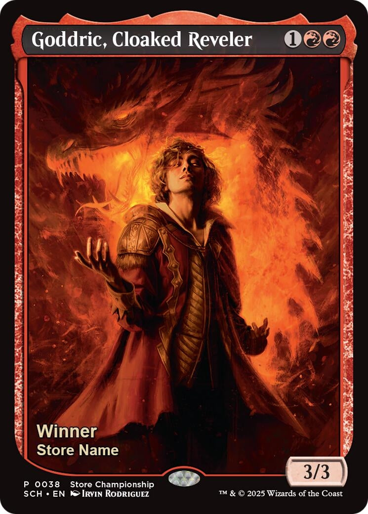 Image for Goddric, Cloaked Reveler (Winner) (38) (Game Day & Store Championship Promos) (GAME) - Magic: The Gathering