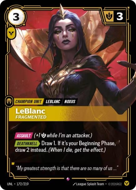 Image for LeBlanc - Fragmented (172/219) (Unleashed) - Riftbound: League of Legends Trading Card Game