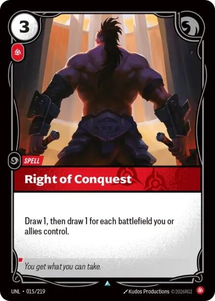 Image for Right of Conquest (015/219) (Unleashed) - Riftbound: League of Legends Trading Card Game