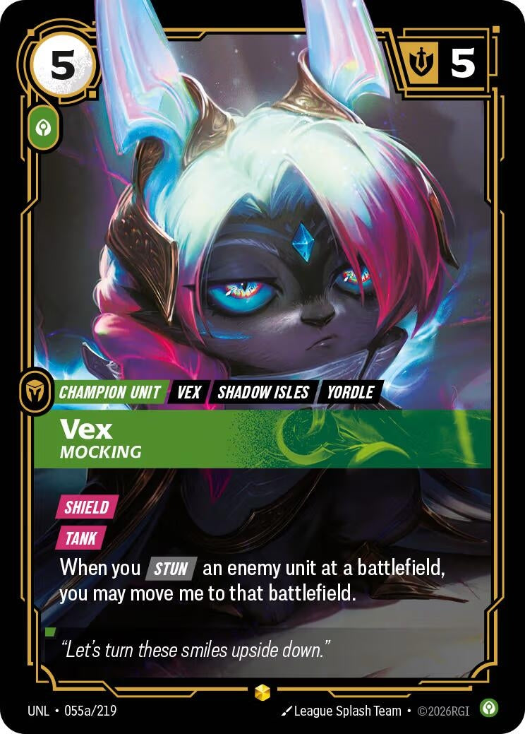 Image for Vex - Mocking (Alternate Art) (055a/219) (Unleashed) - Riftbound: League of Legends Trading Card Game