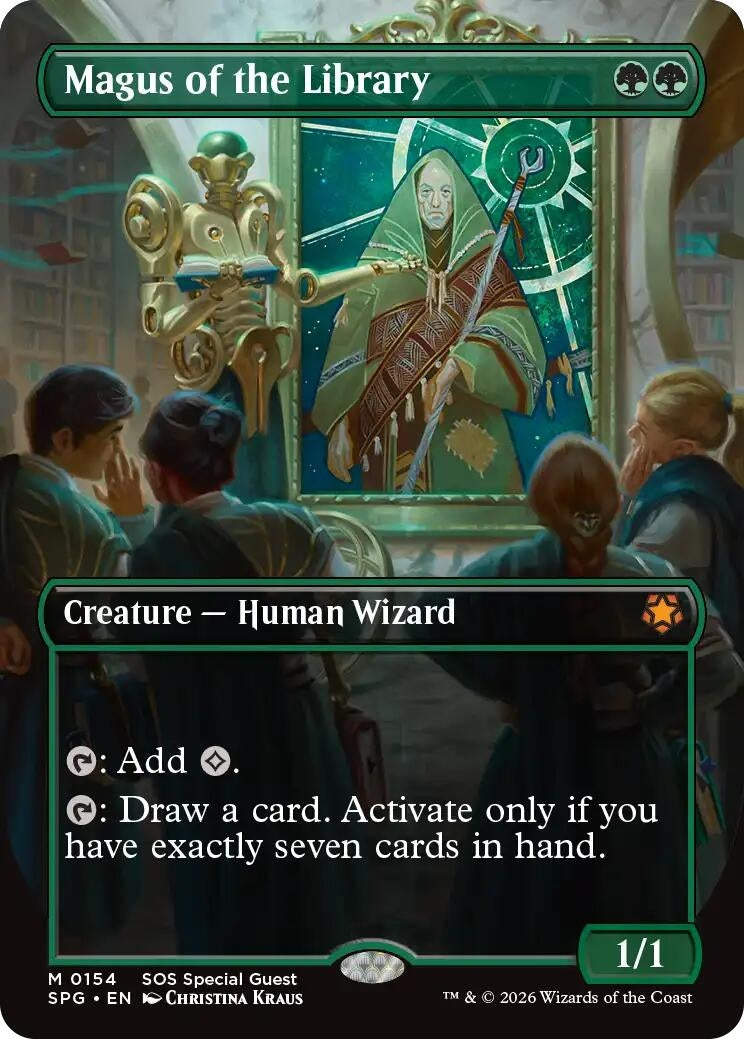Image for Magus of the Library (Borderless) (154) (Special Guests) - Magic: The Gathering