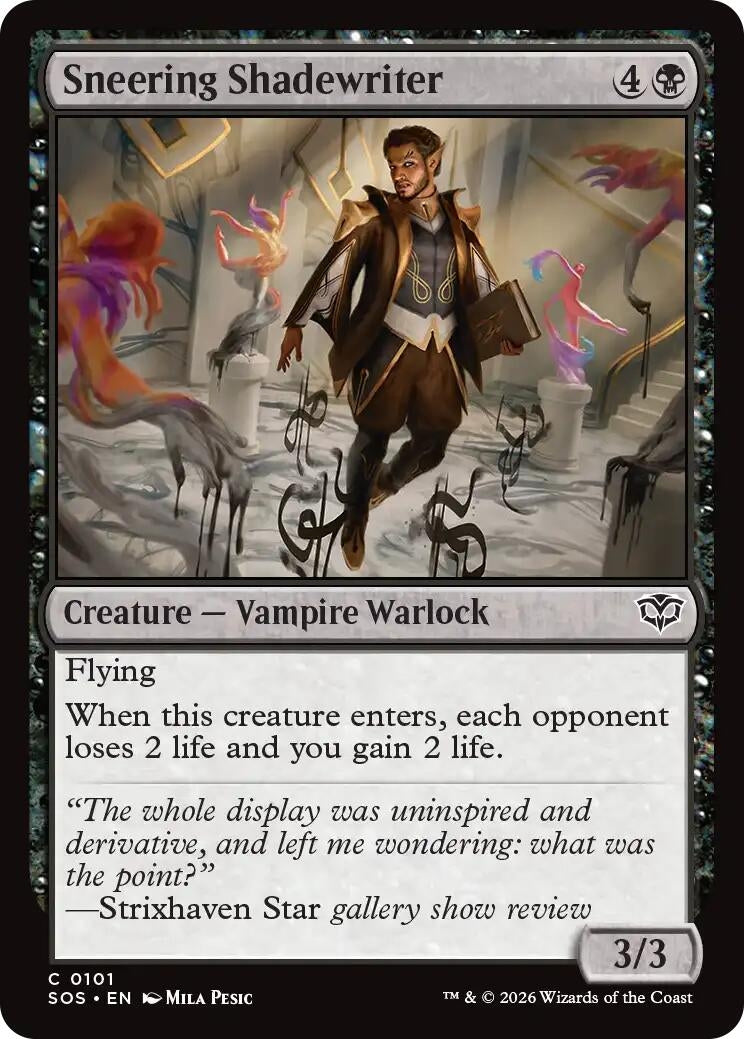 Image for Sneering Shadewriter (101) (Secrets of Strixhaven) - Magic: The Gathering
