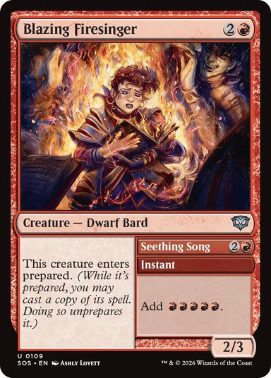 Image for Blazing Firesinger (109) (Secrets of Strixhaven) - Magic: The Gathering