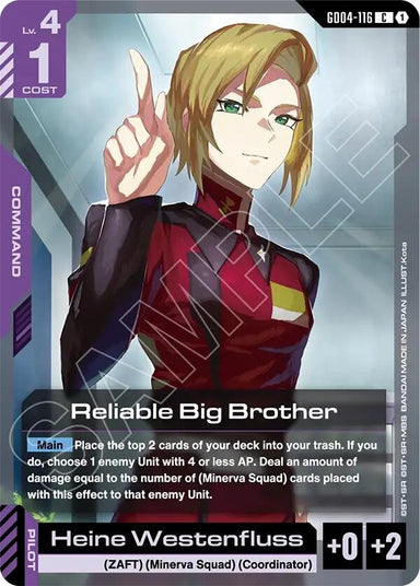 Image for Reliable Big Brother (GD04-116) (Phantom Aria) - Gundam Card Game