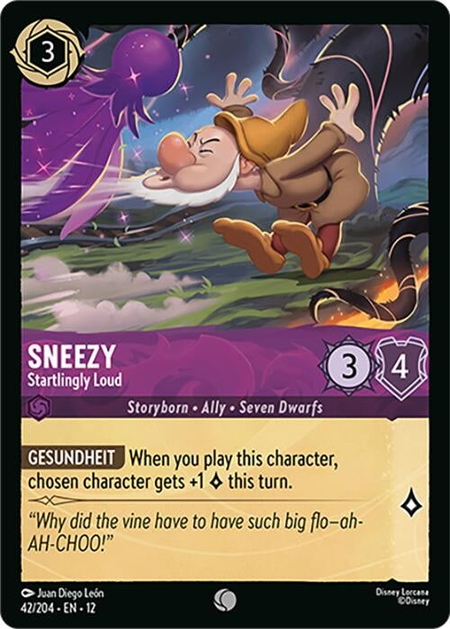 Image for Sneezy - Startlingly Loud (42/204) (Wilds Unknown) - Disney Lorcana