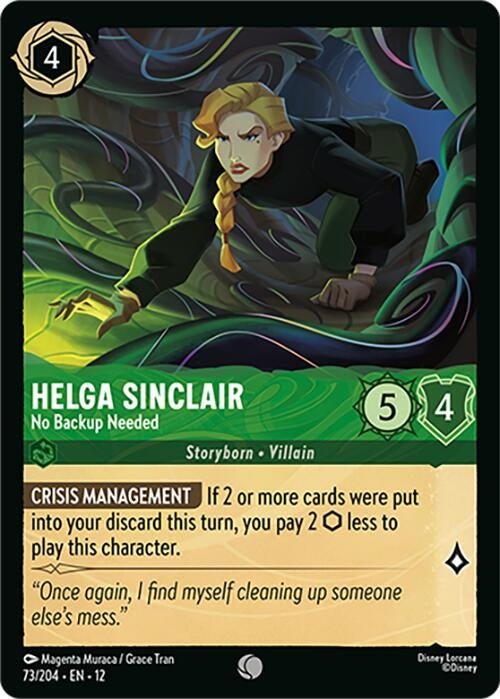 Image for Helga Sinclair - No Backup Needed (73/204) (Wilds Unknown) - Disney Lorcana