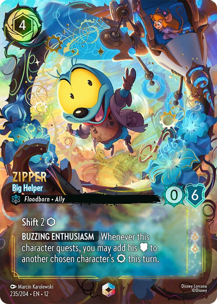 Image for Zipper - Big Helper (Enchanted) (235/204) (Wilds Unknown) - Disney Lorcana