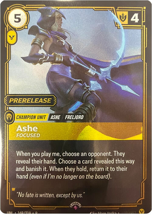 Image for Ashe, Focused (169/219) (Riftbound Organized Play Promotional Cards) (OPP) - Riftbound: League of Legends Trading Card Game