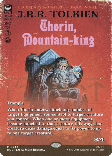 Image for Thorin, Mountain-king (Borderless) (243) (The Hobbit) (HOB) - Magic: The Gathering