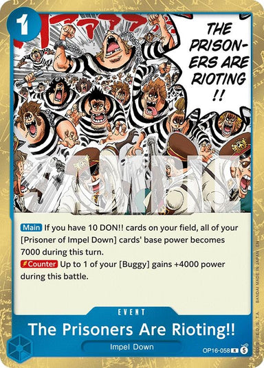 Image for The Prisoners Are Rioting!! (OP16-058) (The Time of Battle) (OP16) - One Piece Card Game