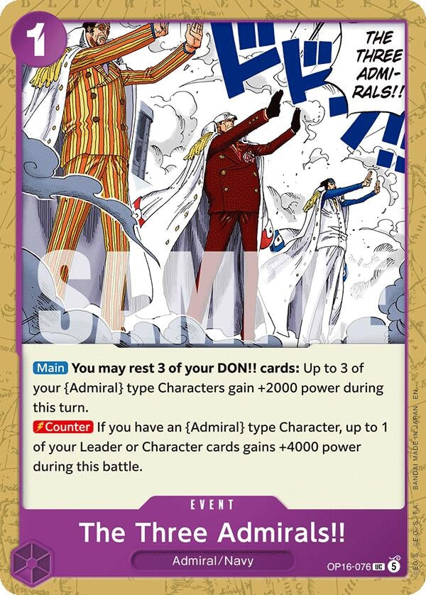 Image for The Three Admirals!! (OP16-076) (The Time of Battle) (OP16) - One Piece Card Game