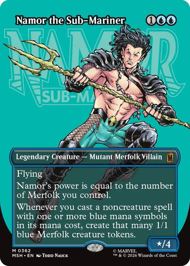 Image for Namor the Sub-Mariner (Borderless) (362) (Marvel Super Heroes) - Magic: The Gathering