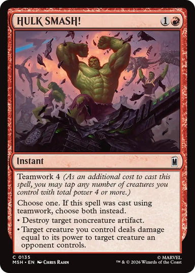 Image for HULK SMASH! (135) (Marvel Super Heroes) - Magic: The Gathering