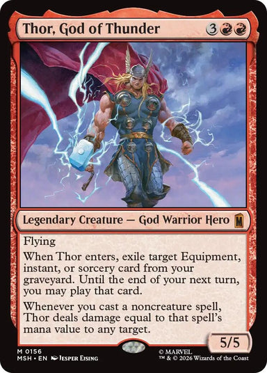 Image for Thor, God of Thunder (156) (Marvel Super Heroes) - Magic: The Gathering
