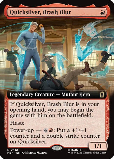 Image for Quicksilver, Brash Blur (Extended Art) (412) (Marvel Super Heroes) - Magic: The Gathering