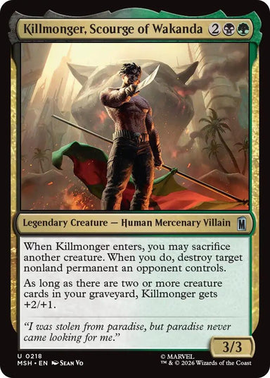 Image for Killmonger, Scourge of Wakanda (218) (Marvel Super Heroes) - Magic: The Gathering