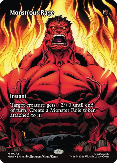 Image for Monstrous Rage (Borderless) (72) (Marvel Universe Eternal-Legal) - Magic: The Gathering