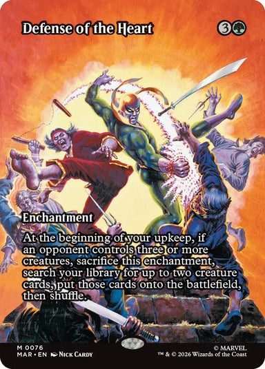 Image for Defense of the Heart (Borderless) (76) (Marvel Universe Eternal-Legal) - Magic: The Gathering