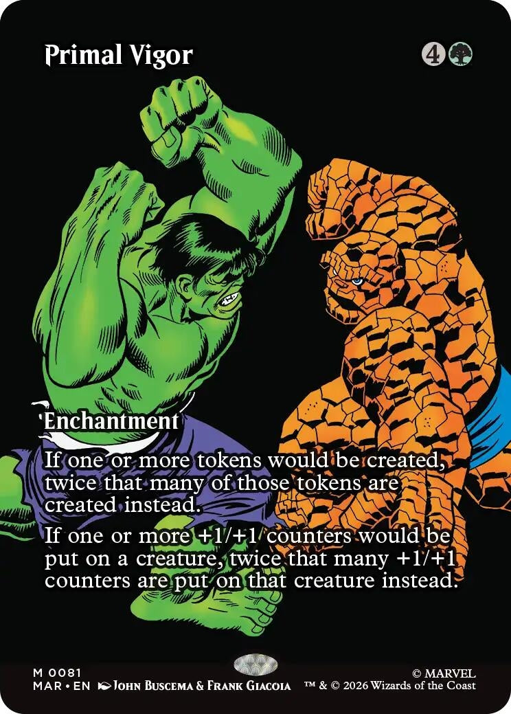 Image for Primal Vigor (Borderless) (81) (Marvel Universe Eternal-Legal) - Magic: The Gathering