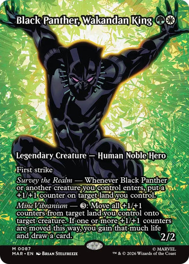 Image for Black Panther, Wakandan King (Borderless) (87) (Marvel Universe Eternal-Legal) - Magic: The Gathering