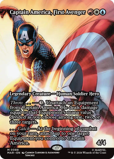Image for Captain America, First Avenger (Borderless) (88) (Marvel Universe Eternal-Legal) - Magic: The Gathering