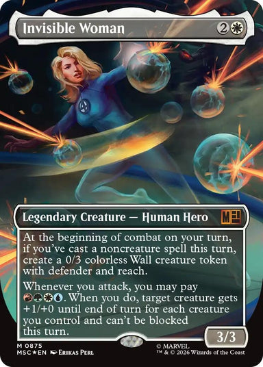 Image for Invisible Woman (Borderless) (Surge Foil) (875) (Commander: Marvel Super Heroes) - Magic: The Gathering